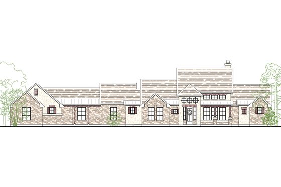 Exterior - Front Elevation 4 for Traditional House Plan #80-191 - 5 bed, 4 bath
