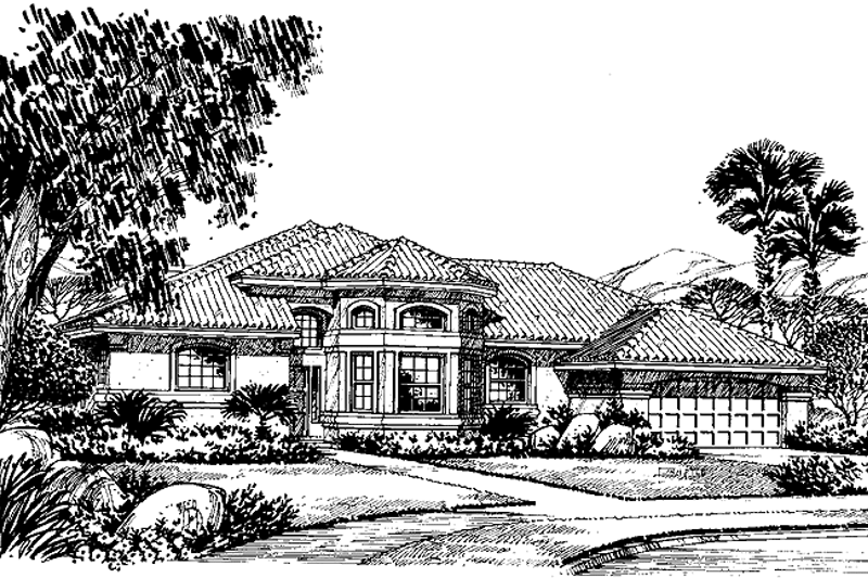 Architectural House Design - Mediterranean Exterior - Front Elevation Plan #999-8