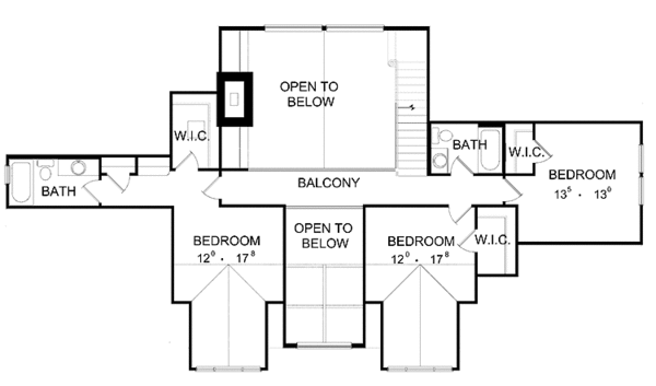 Home Plan - Craftsman Floor Plan - Upper Floor Plan #417-560