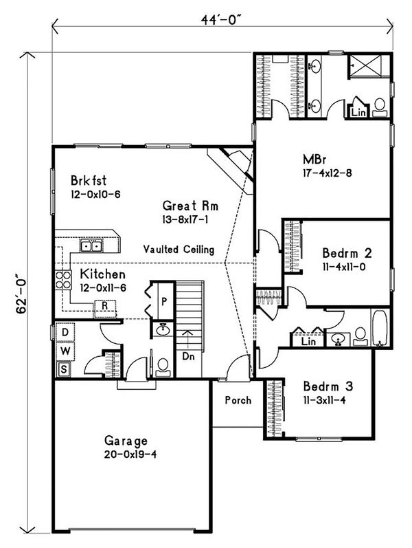 Dream House Plan - Ranch Floor Plan - Main Floor Plan #22-579