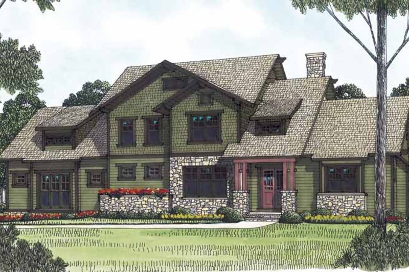 Dream House Plan - Craftsman Exterior - Front Elevation Plan #453-558