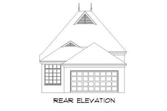 Exterior - Rear Elevation for European House Plan #424-118 - 3 bed, 2 bath