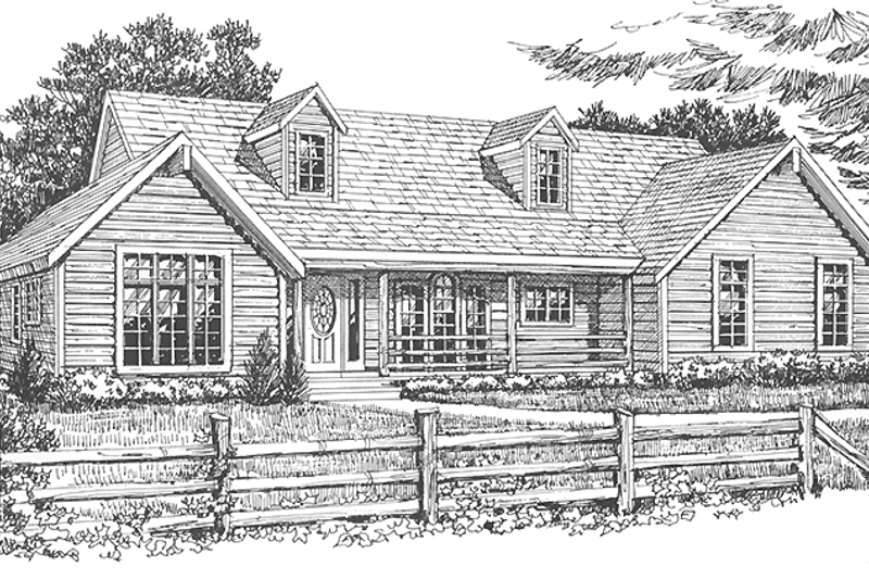 Architectural House Design - Country Exterior - Front Elevation Plan #456-98