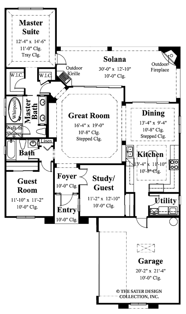 Architectural House Design - Mediterranean Floor Plan - Main Floor Plan #930-383
