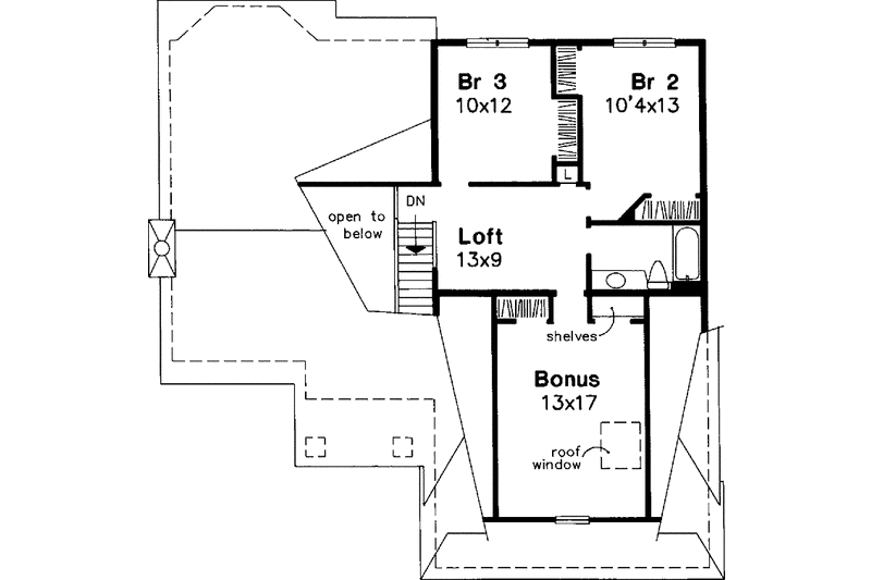 Architectural House Design - Floor Plan - Upper Floor for Traditional House Plan #320-613 - 3 bed, 2.5 bath