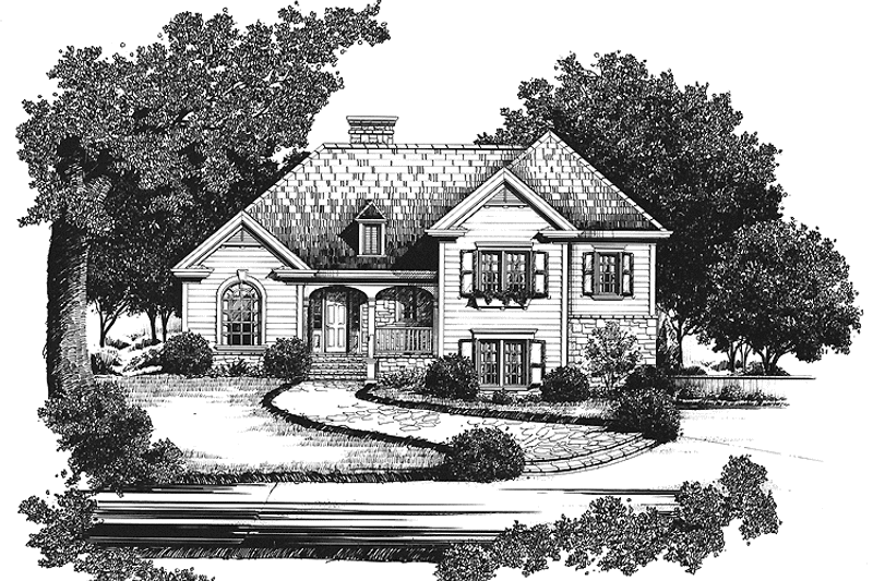 Home Plan - Exterior - Front Elevation 3 for Country House Plan #429-153 - 3 bed, 2.5 bath