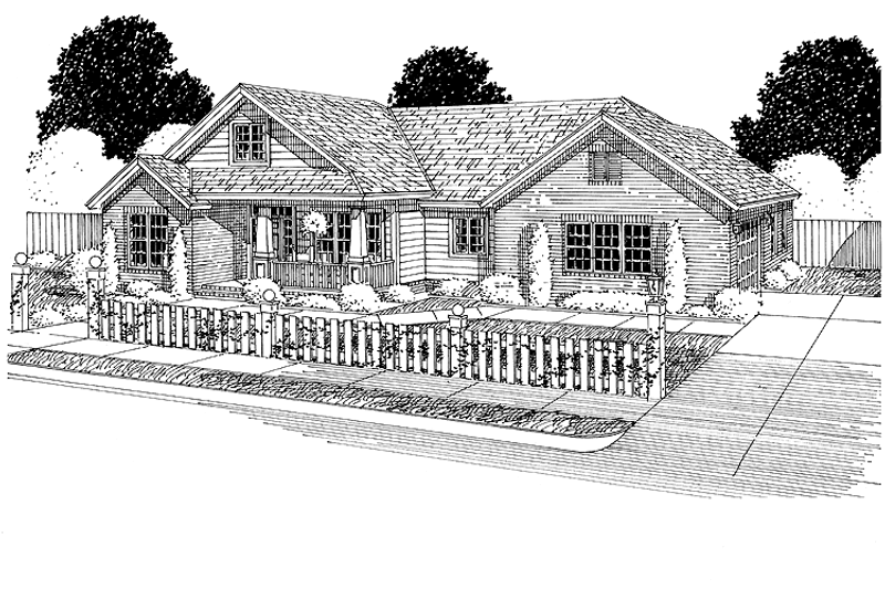 House Blueprint - Traditional Exterior - Front Elevation Plan #513-2133
