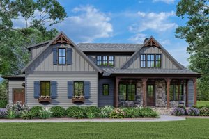 House Blueprint - Craftsman Exterior - Front Elevation Plan #927-1057