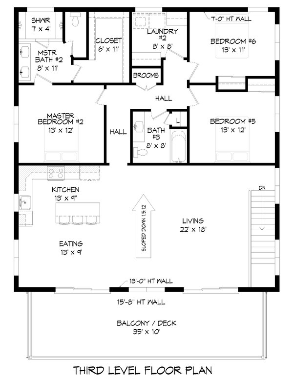 Traditional Floor Plan - Upper Floor Plan #932-444