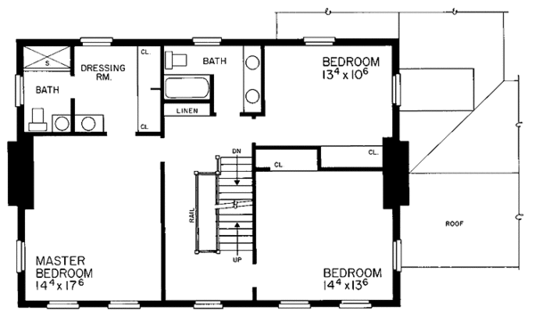 Architectural House Design - Classical Floor Plan - Upper Floor Plan #72-684
