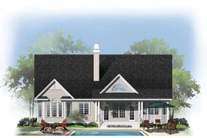 Exterior - Rear Elevation for Country House Plan #929-888 - 5 bed, 4 bath