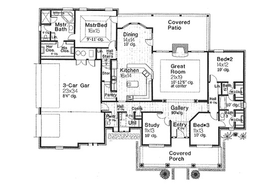 Floor Plan - Main Floor for Traditional House Plan #310-691 - 3 bed, 2.5 bath