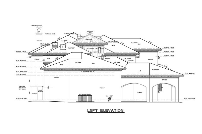 Architectural House Design - Exterior - Other Elevation for Mediterranean House Plan #20-2166 - 5 bed, 6 bath