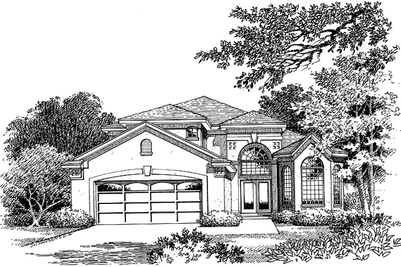Home Plan - Mediterranean Exterior - Front Elevation Plan #417-553