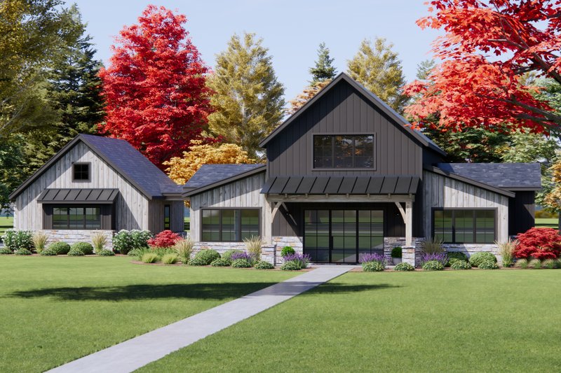 House Design - Exterior - Front Elevation 7 for Barndominium House Plan #1096-162 - 4 bed, 2 bath