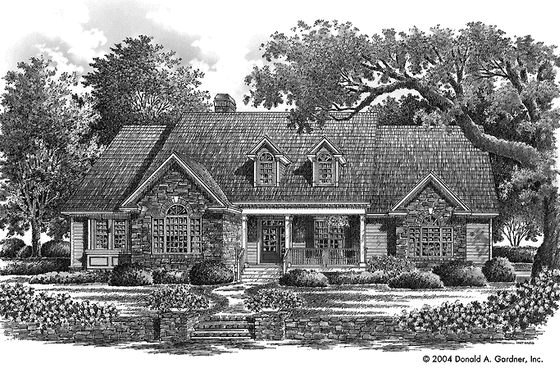 Exterior - Front Elevation 3 for Bungalow House Plan #929-720 - 4 bed, 3 bath