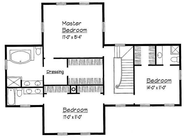 House Design - Country Floor Plan - Upper Floor Plan #1051-4