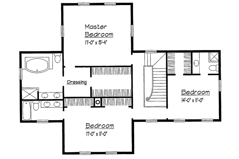 Dream House Plan - Floor Plan - Upper Floor for Country House Plan #1051-4 - 3 bed, 3.5 bath