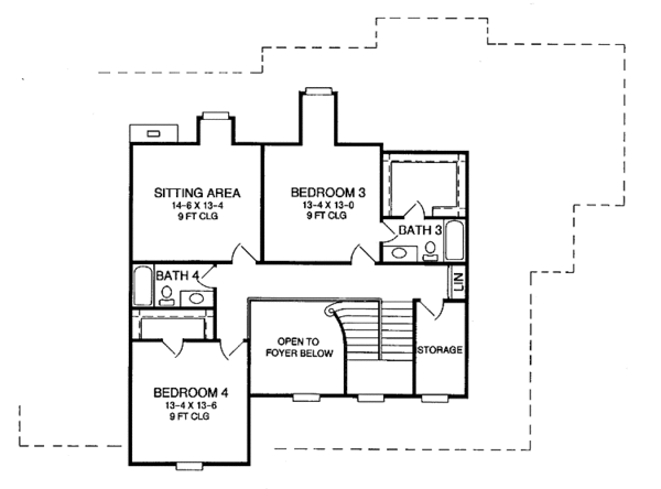 House Design - Country Floor Plan - Upper Floor Plan #952-101