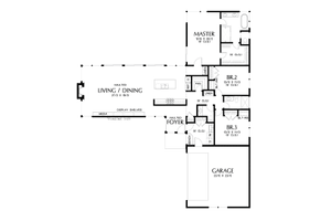 Floor Plan - Main Floor for Contemporary House Plan #48-1001 - 3 bed, 2.5 bath