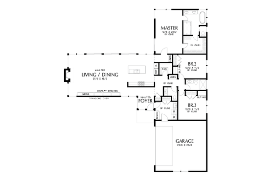 Floor Plan - Main Floor for Contemporary House Plan #48-1001 - 3 bed, 2.5 bath