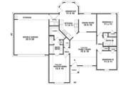 Southern Style House Plan - 3 Beds 2 Baths 1452 Sq/Ft Plan #81-224 