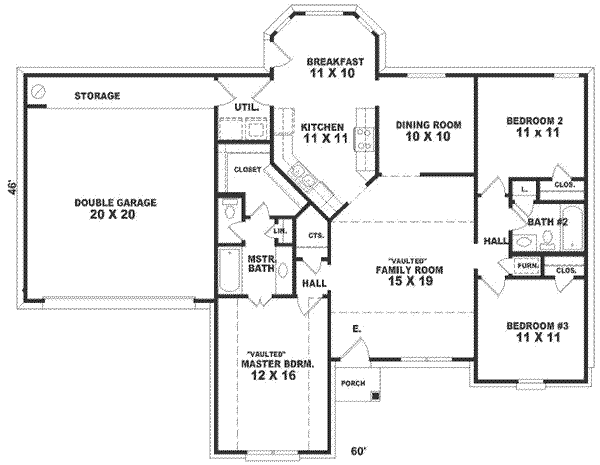 Southern Floor Plan - Main Floor Plan #81-224