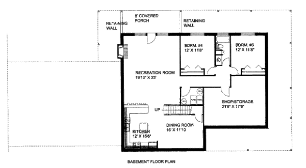 Bungalow Floor Plan - Lower Floor Plan #117-612
