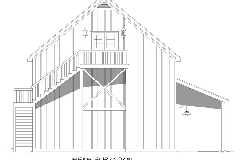 Dream House Plan - Exterior - Rear Elevation for Southern House Plan #932-927, 1.5 bath
