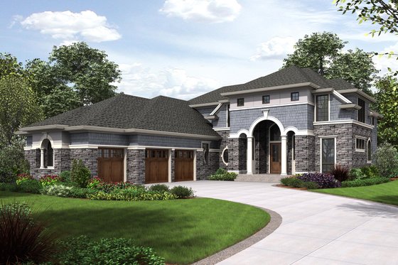 Exterior - Front Elevation 6 for European House Plan #48-650 - 4 bed, 4.5 bath