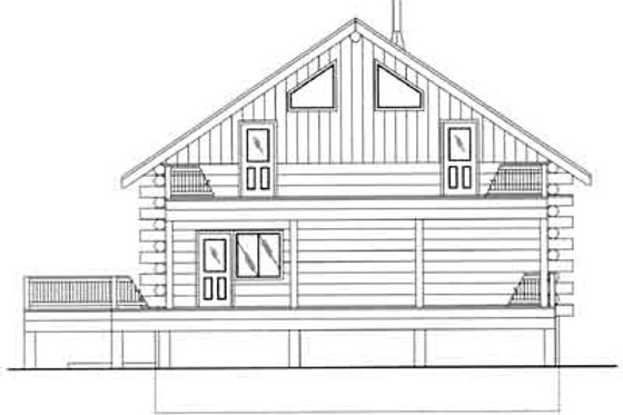 Exterior - Rear Elevation for Log House Plan #117-495 - 2 bed, 3 bath
