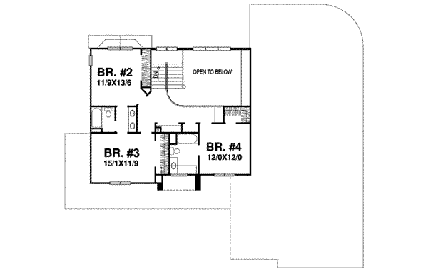 Country Floor Plan - Upper Floor Plan #50-259