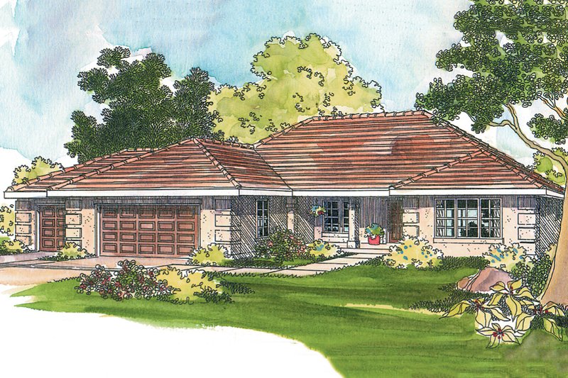 House Design - Mediterranean Exterior - Front Elevation Plan #124-540
