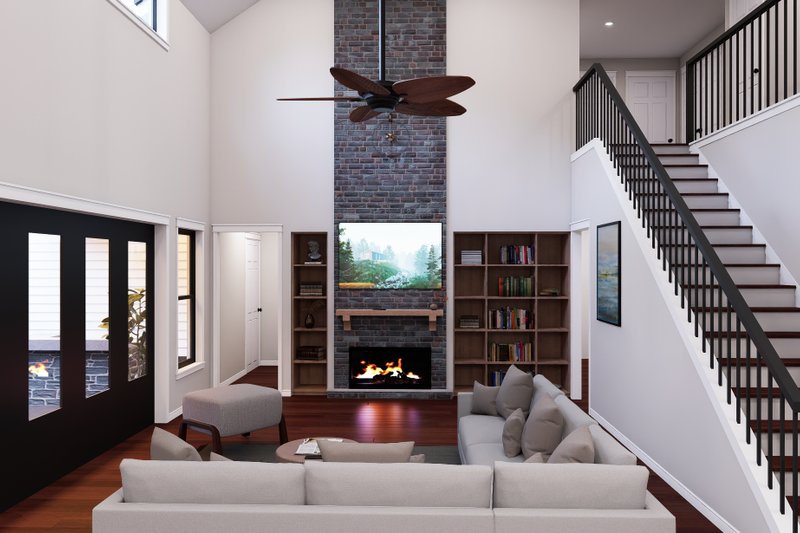 House Blueprint - Interior - Family Room for Farmhouse House Plan #932-1434 - 5 bed, 5.5 bath