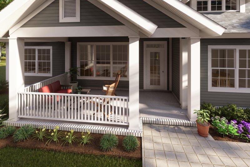 Dream House Plan - Exterior - Covered Porch for Cottage House Plan #513-2193 - 3 bed, 2 bath