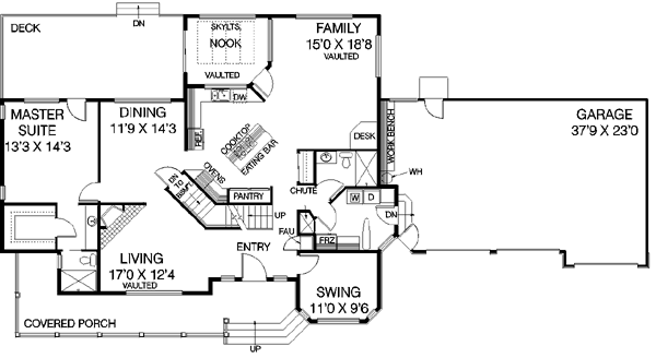 House Blueprint - Ranch Floor Plan - Main Floor Plan #60-150