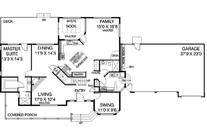Home Plan - Floor Plan - Main Floor for Ranch House Plan #60-150 - 4 bed, 3 bath