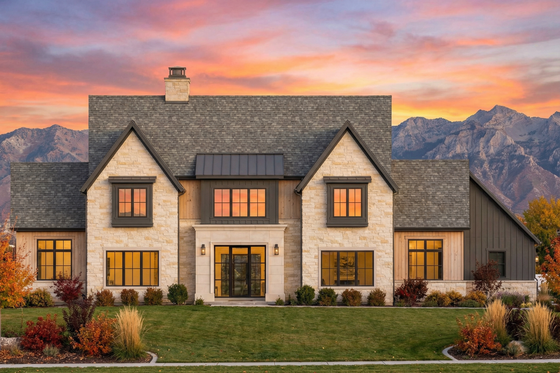 Exterior - Front Elevation 3 for Tudor House Plan #1096-184 - 4 bed, 4.5 bath