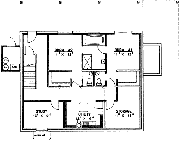Architectural House Design - Traditional Floor Plan - Lower Floor Plan #117-317