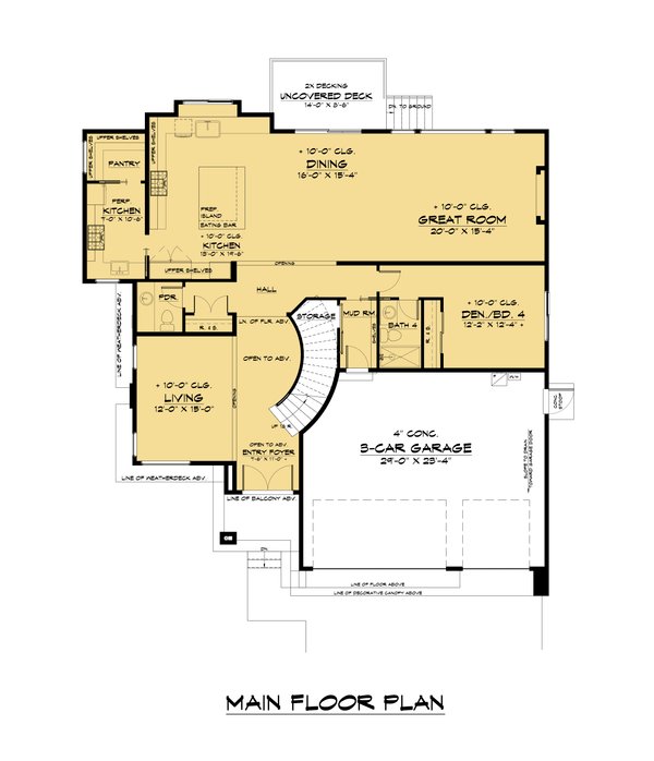 Modern Floor Plan - Upper Floor Plan #1066-215