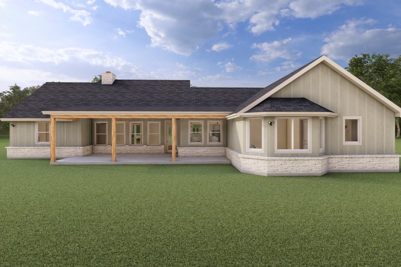 Architectural House Design - Exterior - Rear Elevation for Craftsman House Plan #1127-10 - 3 bed, 2 bath
