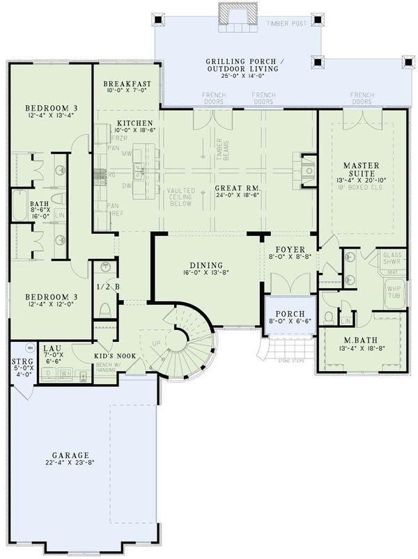 Architectural House Design - European Floor Plan - Main Floor Plan #17-2499