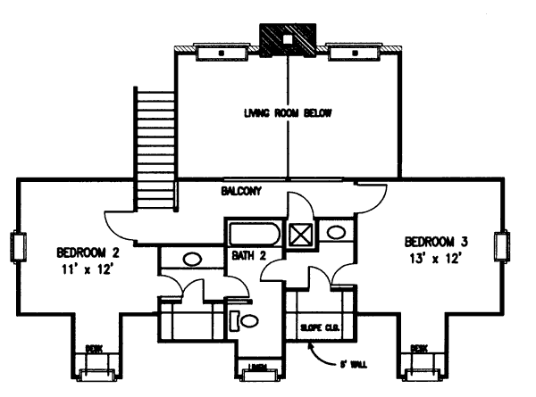 House Plan Design - Ranch Floor Plan - Upper Floor Plan #410-212