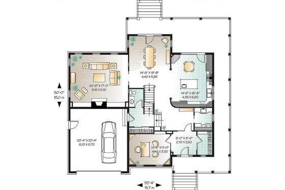 Floor Plan - Main Floor for Farmhouse House Plan #23-669 - 4 bed, 4.5 bath
