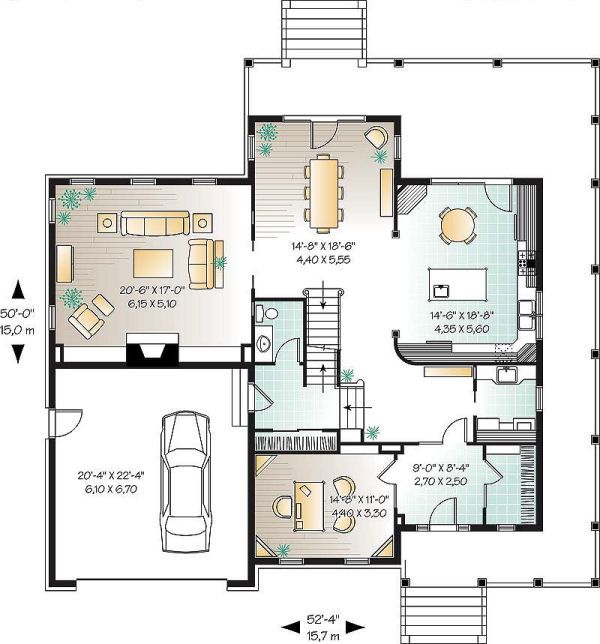 House Plan Design - Farmhouse Floor Plan - Main Floor Plan #23-669