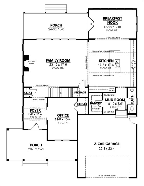 Dream House Plan - Country Floor Plan - Main Floor Plan #1080-3
