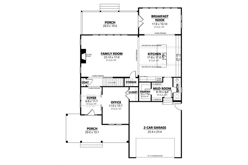 Dream House Plan - Floor Plan - Main Floor for Country House Plan #1080-3 - 4 bed, 3.5 bath