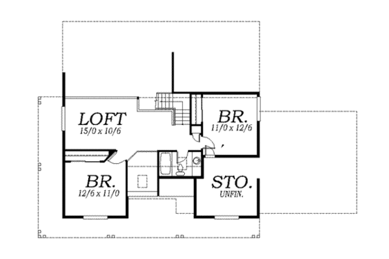 Floor Plan - Upper Floor for Victorian House Plan #130-103 - 3 bed, 2.5 bath