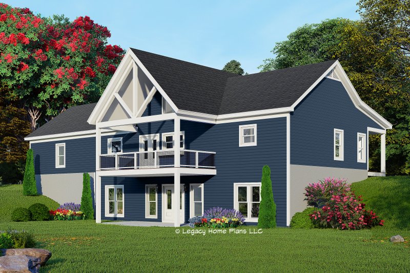 Architectural House Design - Exterior - Rear Elevation for Southern House Plan #932-859 - 3 bed, 3 bath