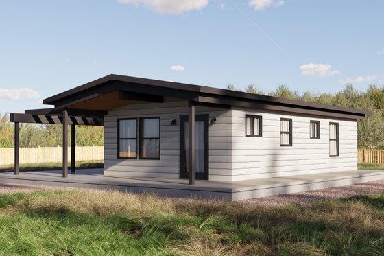 Exterior - Front Elevation 3 for Traditional House Plan #1106-132 - 2 bed, 1 bath